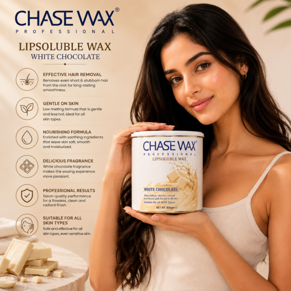 Chase Wax Professional White Chocolate Liposoluble Wax – 800gm
