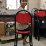 Red & Black Foldable Chair, Compact Seating Solution